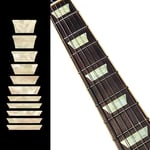 Inlaystickers Marqueurs de Frettes pour Guitares & Basses - Dish/Trapezoid Les Paul Style - Perle Blanche Vieillie