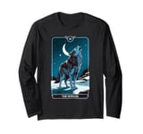 Funny Tarot Card The Howler Wolf Howling Spiritual Reader Long Sleeve T-Shirt