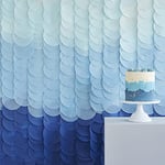 Ginger Ray 'Mix It Up' Blue Ombre Tissue Paper Discs Backdrop