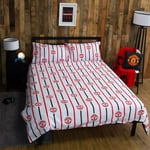 Manchester United FC Red Double Duvet Cover & Pillowcase Crest Football Bedding