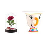 Beauty and The Beast Enchanted Rose Light - Officially Licensed Disney Merchandise & Beauty and The Beast Chip Mug - Officially Licensed Disney Merchandise