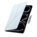 PITAKA Coque pour iPad Pro 13 2024 M4 Coque Magnétique pour iPad Pro 13 7e Génération Housse de Protection Ultralégère avec Porte-Stylo iPad Stand Multi-Angle en PU Cuir Bleu [MagEZ Folio 2]