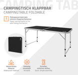 Ecd Germany Campingbord Med Bärhandtag Retkeilytarvikkeet BLACK