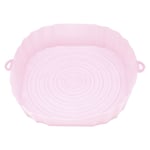 20Cm Friteuses à Air Four Plaque de Cuisson Poulet Frit Panier Tapis AirFryer Silicone Pot Rond Replacemen Grill Pan Rose