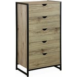 Sweeek - Commode. Loft. chiffonnier avec 5 tiroirs l 60 cm x l 40 cm x h 110 cm