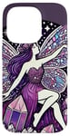 Coque pour iPhone 14 Pro Illustration de fée en cristal violet améthyste