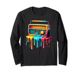 Dripping Paint Art Vintage Radio Antique Radios Long Sleeve T-Shirt