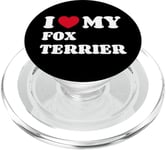 Fox Terriers Foxterriers I Love My Fox Terrier Foxterrier PopSockets PopGrip pour MagSafe