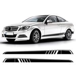 Car Side Skirt Sticker Stripe Decal, for Mercedes Benz C class W204 Coupe C63 C180 C200 C300 AMG, Racing Sport Door Side Stripes Skirt Decal