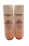 2x Goldwell Dualsenses Just Smooth Taming SHAMPOO For Unruly Hair 250ml Each