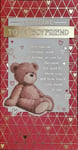 Happy Valentine's Day Card With Love to my Boyfriend Cute Bear Poem Gold Foil