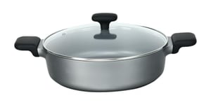 Techwood Poêles et casseroles Sauteuse 28 CM Manche Fixe/Fonte Aluminium (Mercure), Marron