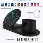 3 In 1 Qi Wireless Fast Charger Dock Stand For Apple Watch Earbuds Iphone Uk