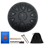 11 Notes 6 Inch Panda Drum Steel Tongue Drum Kit För nybörjare Annons Black