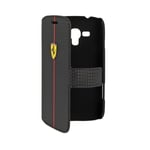 ETUI FOLIO CARBONE MARQUE FERRARI FORMULA ONE I8262 POUR SAMSUNG CORE DUO NOIR