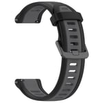 20mm Silikonarmband för Samsung/Garmin/Venu/Vivomore Svart+grå