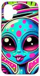 Coque pour iPhone 16 Plus Alien coloré avec halo et ailes Pop Art cool