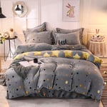 N\C Bedding Set Duvet Covers Full Queen Size Comforter Set Duvet Cover Sets King Size Grey Kids Double Duvet Covers Set Winter Duvet Cover Set Quilt Cover Sets Flat Sheet Soft Warm Flannel