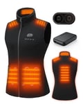 HEWINZE Polaire Gilet chauffant Femmes avec batterie incluse, veste chauffage usb, utilisée pour le ski, le camping, la pêche sur glace et d'autres activités de plein air