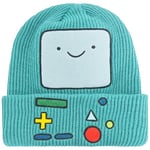 Adventure Time Beanie Hat, BMO Cosplay Cuff Winter Knit Cap, Teal, One Size, Teal, One Size