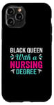 Coque pour iPhone 11 Pro Reine noire avec diplôme d'infirmière