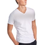 Bread and Boxers Cotton Stretch V-Neck T-shirt 2P Vit ekologisk bomull Small Herr