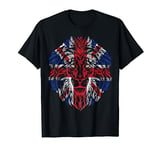 Union Jack UK Flag Lion Face Great Britain Men boy Kids T-Shirt