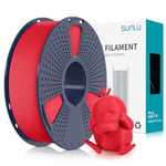 SUNLU Filament PLA Matte 1.75mm, Filament pour Imprimante 3D avec Surface Mate, Neatly Wound Filament, Facile à Utiliser, Bobine de 1kg(2.2lbs) Filament PLA pour Imprimantes 3D FDM, Rouge Mat