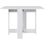 Table à manger pliante de 4 à 6 personnes de style contemporain blanc-Couleur chêne mat