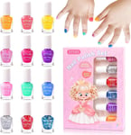 ETYJO Girls Nail Varnish Sets Kids - 12 Colors Glitter Peel-Off Polish... 