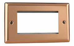 Varilight XYG4.CU Urban Polished Copper DataGrid Twin Plate (4 DataGrid Spaces)