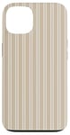 Coque pour iPhone 13 Beige Tan rayé mignon girly esthétique Preppy Stripe crème