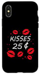 Coque pour iPhone X/XS Bisous 25 Cents Love Heart Funny Valentines Day