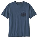 Patagonia M's Wild Waterline Pocket Responsibili-Tee Utility Blue - S