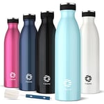 Fjbottle Gourde Isotherme 1L, Bouteille Isotherme Gourde Inox Bouche Standard Étanche, Gourde Sport Reutilisable sans BPA, pour Sport, Gym, Voyage