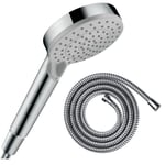 Pommeau de douche HANSGROHE Vernis Blend 100 EcoSmart Vario chromé + flexible de douche 1,60 m HANSGROHE Metaflex chromé