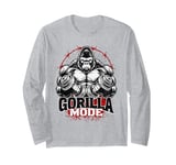 Gorilla Mode Workout Exercise Lifting Weights Strong Gym Long Sleeve T-Shirt