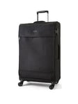 Rock Luggage Paris 8 Wheel Softshell Lightweight Large Suitcase With Lock -Black