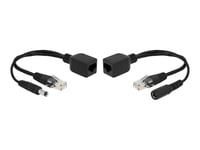 Delock Passive Poe Adapter Set Rj45 Dc 5.5 X 2.5 Mm - Strömtillförsel - Svart (Paket Om 2)