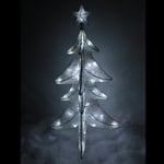 WeRChristmas 3 ft Large Pre-Lit 3D Christmas Tree and Star Illuminated with 48 White LED