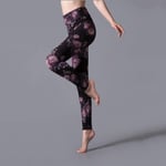 YHWW Leggings,Leggings léopard Femmes Leggings imprimé léopard Printemps et Automne Pantalon Haute élasticité Leggins Taille Haute Legging élastique, K360 Fleur Pourpre, XL