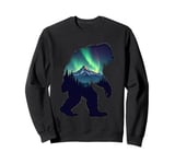 Bigfoot in the Forest Sasquatch Yeti Aurora Sweatshirt