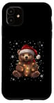 Coque pour iPhone 11 Ours de Noël Lumières de Noël Père Noël Ours en peluche Noël