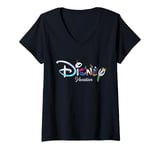 Womens Disney Princess Frozen Logo Elsa Anna Olaf Disney Vacation V-Neck T-Shirt