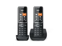 Gigaset Comfort 550 Duo, Analog Telefon, Trådløst Håndsett, Høyttalertelefon, 200 Oppføringer, Ringe-Id, Sort