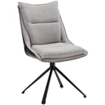 Chaise de Bureau Moderne Fauteuil de Bureau pour Chambre Chaise Bureau Pivotante Pied Métal Chaise Pivotante en Lin et Cuir pu, Gris