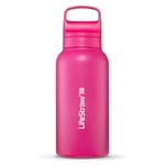 LifeStraw Go Series – Insulated Stainless Steel Water Filter Bottle for Travel and Everyday Use, 1L Orchid Pink