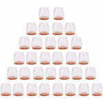 Groofoo - 32Pcs 25-29mm Couvre-jambes de chaise en silicone transparent Protecteurs de sol Jambe de chaise Couvre-jambes de chaise Protecteurs de sol