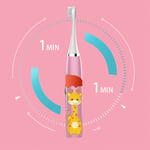 (Pink)Children Electric Toothbrush Cartoon Fully Automatic Sonic Toothbrush GB