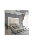 Lit coffre 180x200 coloris gris clair - Collection BRAVE